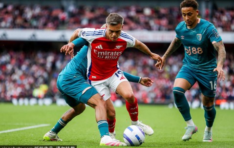 英超-赖斯破门难救主 阿森纳1-2遭伯恩茅斯双杀领先曼城3分